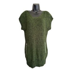 New Directions Olive and Black Marled Knit Dress with Shawl Size L